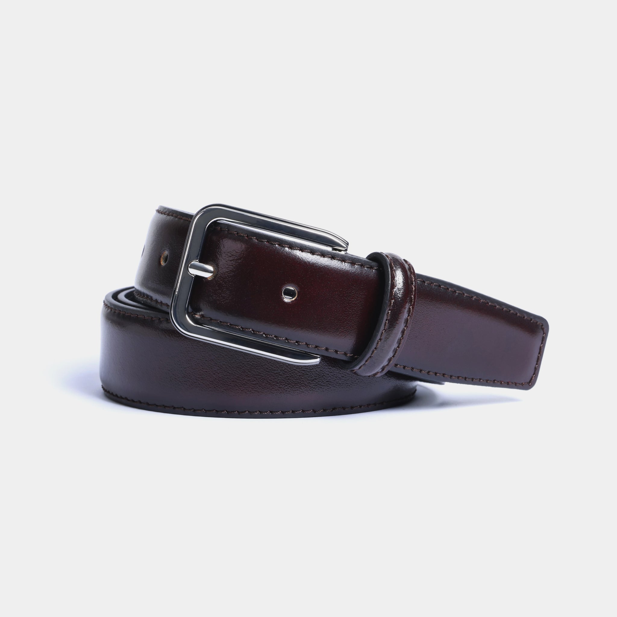 Miguel Bellido Cinturones cintura da uomo in pelle liscia bordeaux taglia 85