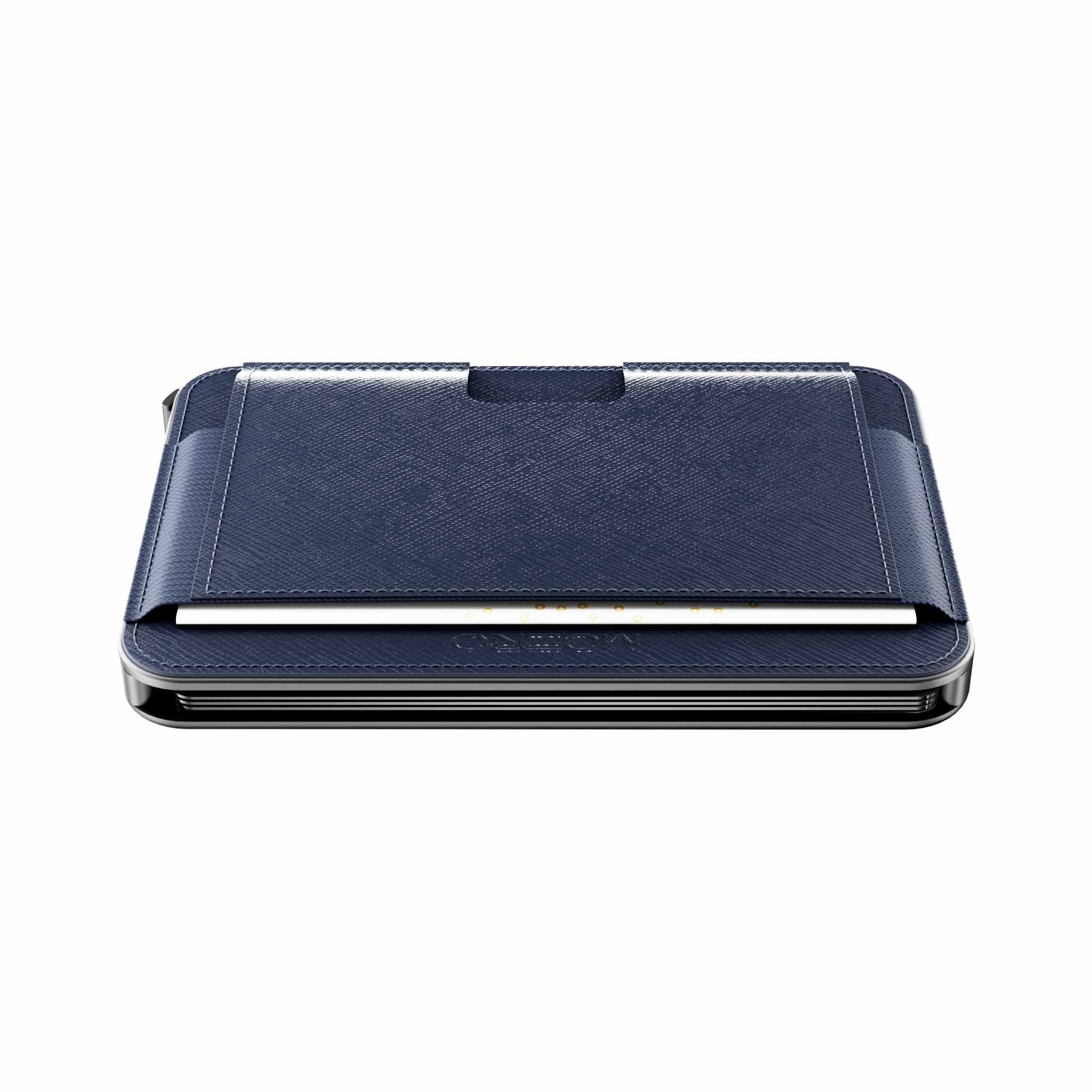 Moero Linea M2 M2 Pro Saffiano Blue portafoglio MagSafe RFID