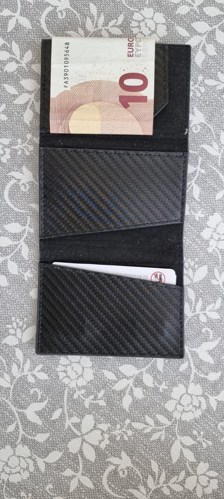 TENBST Card Holder portafoglio uomo Nero RFID con portamonete