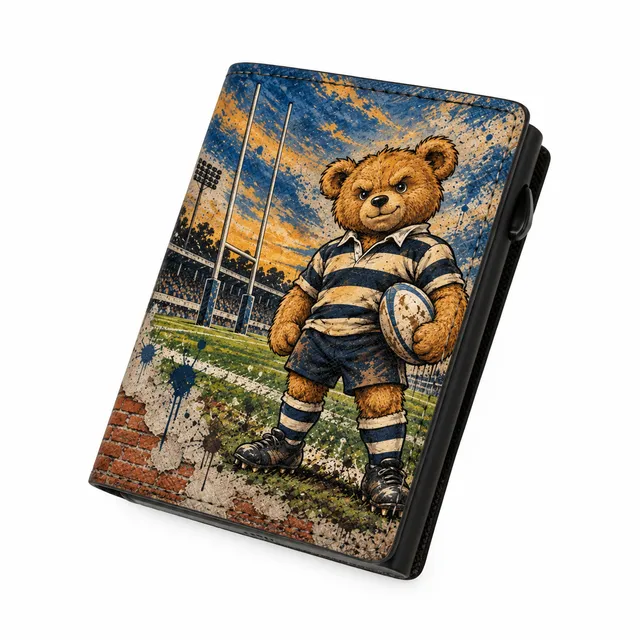 Moero Edizioni Speciali Teddy Rugby portafoglio RFID pelle Saffiano