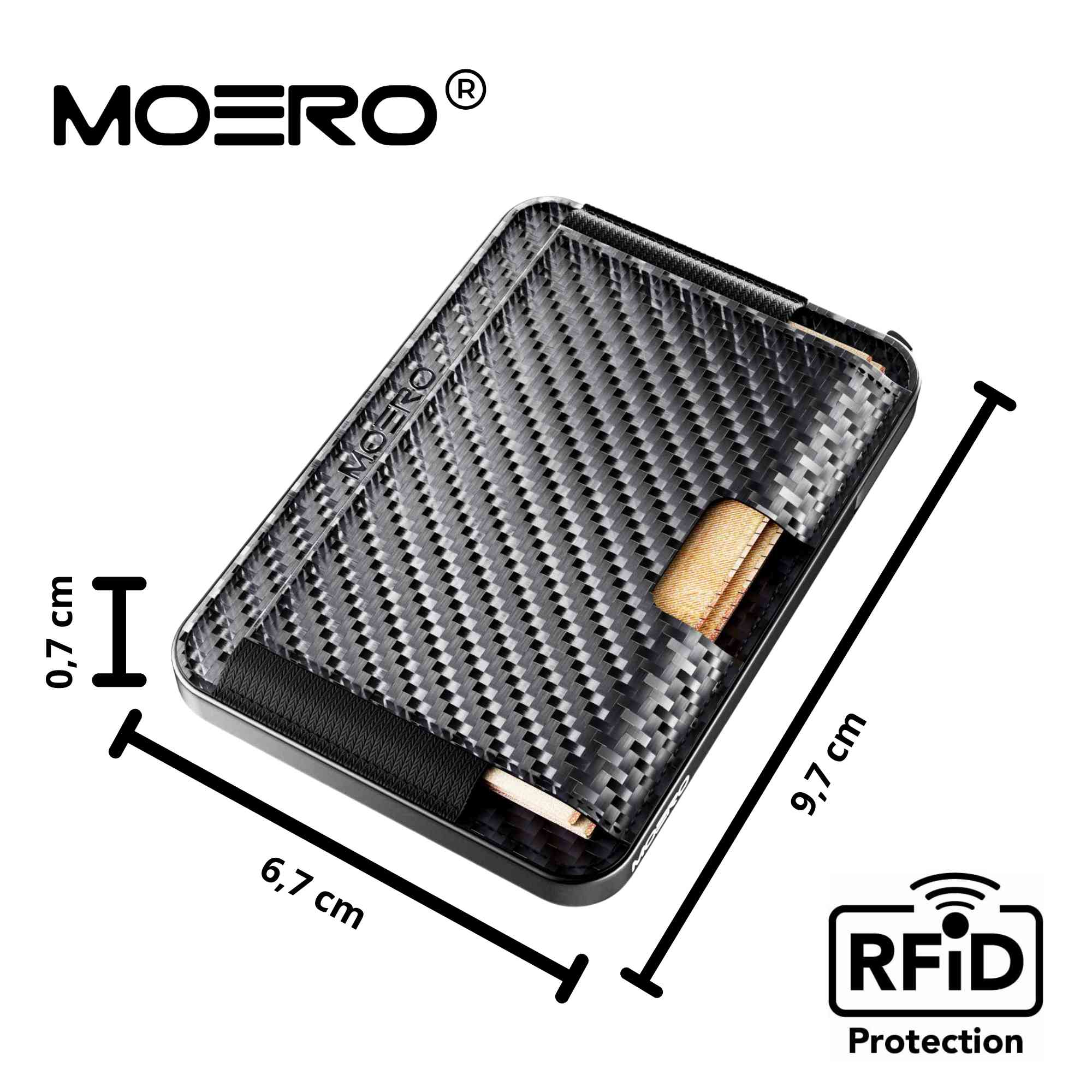 Moero Linea M2 M2 Pro Carbon Black portafoglio MagSafe RFID