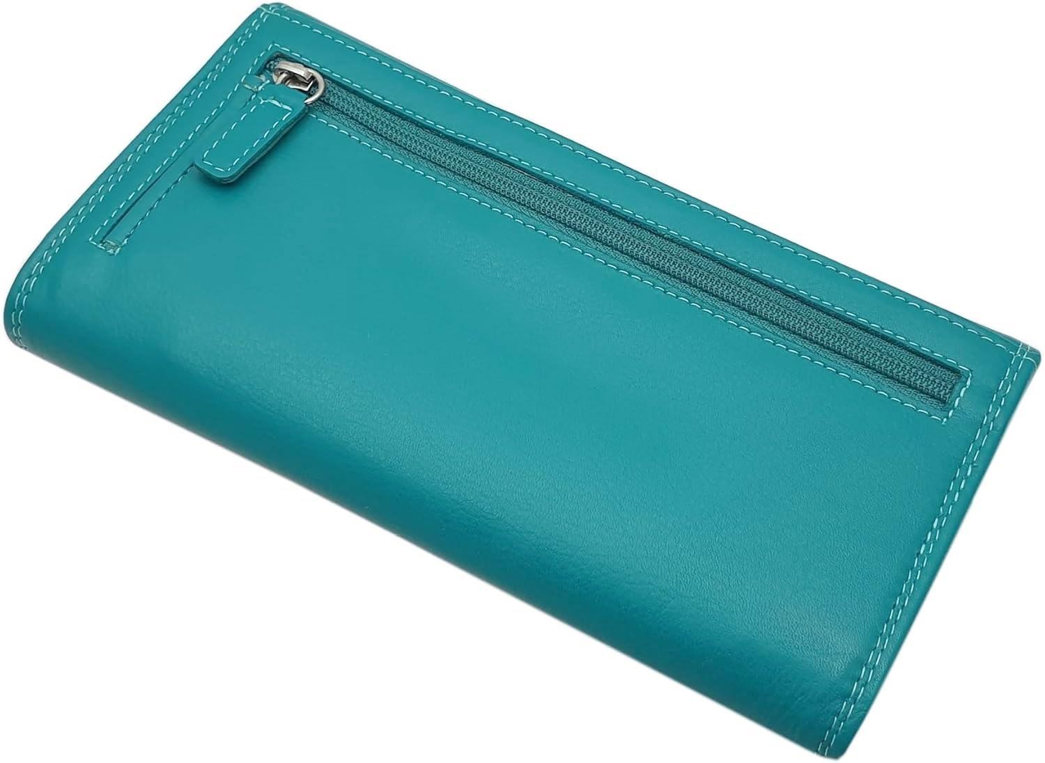 myledershop Damen Geldbörsen portafoglio grande nero RFID NFC