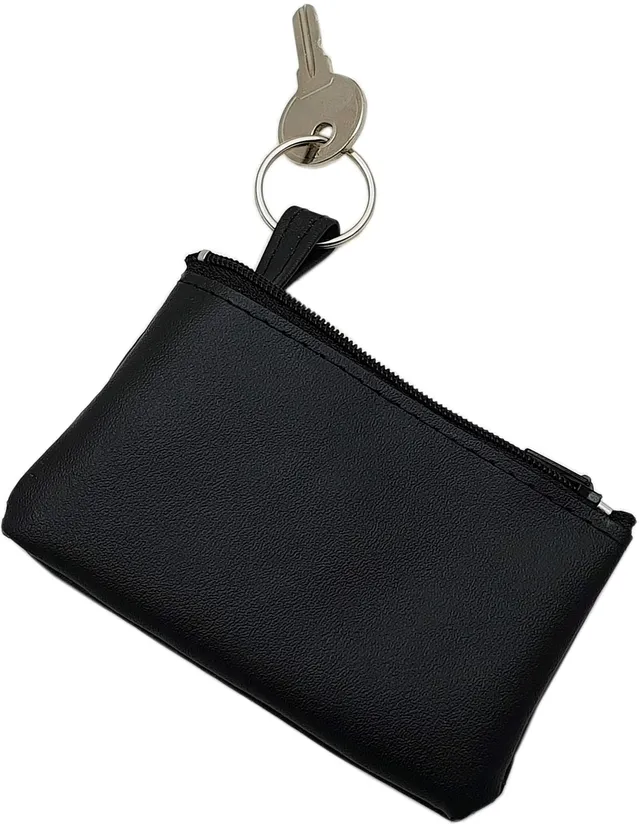 myledershop Schlüsselanhänger Custodia per chiavi dell'auto portachiavi nero ecopelle
