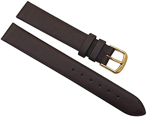 myledershop Uhrenarmbänder cinturino orologio 15 mm marrone in pelle di vitello