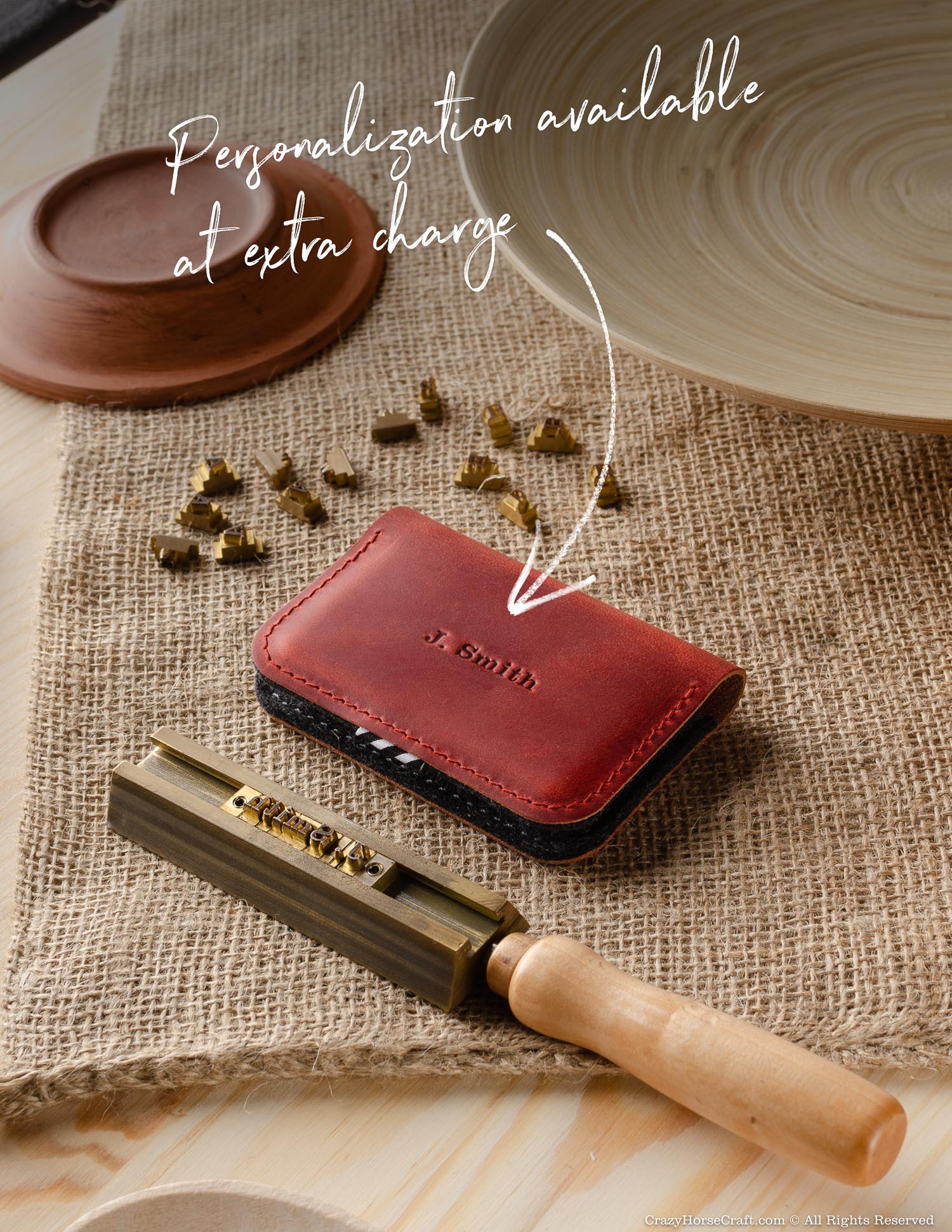 Crazy Horse Craft Wallets & Card Holders Portacarte Fragola Red