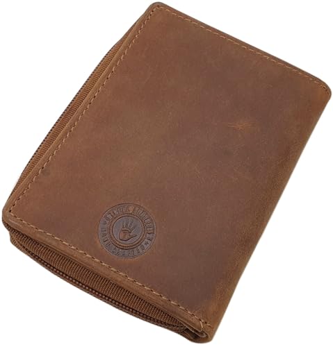myledershop Damen Geldbörsen portafoglio verticale motivo gatto RFID NFC