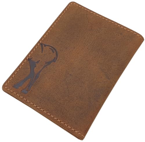 myledershop Ausweismappen porta badge pelle di bufalo marrone RFID