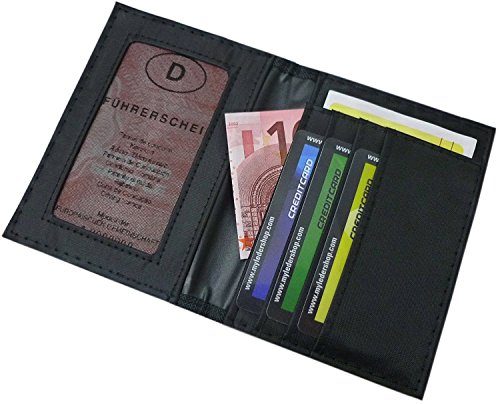 myledershop Karten- und Ausweisetuis porta documenti 6 scomparti nylon similpelle