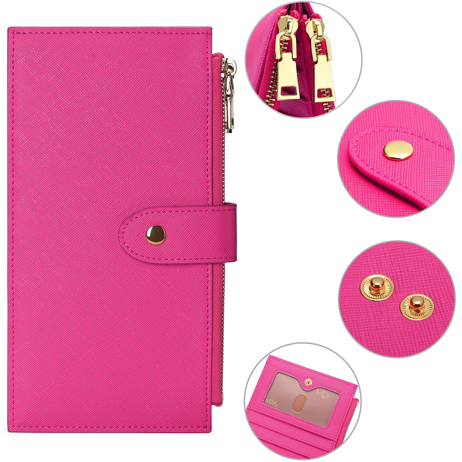 GOIACII WOMEN'S LARGE WALLET portafoglio grande da donna rosso RFID