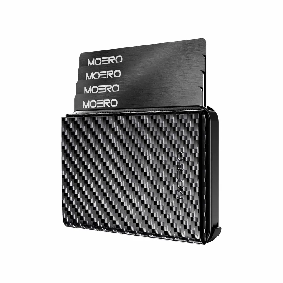 Moero Linea M2 M2 Pro Plus portafoglio Black in carbonio MagSafe