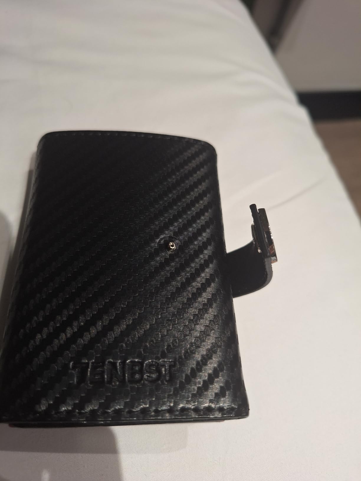 TENBST Card Holder portafoglio uomo nero arancione RFID 10 carte