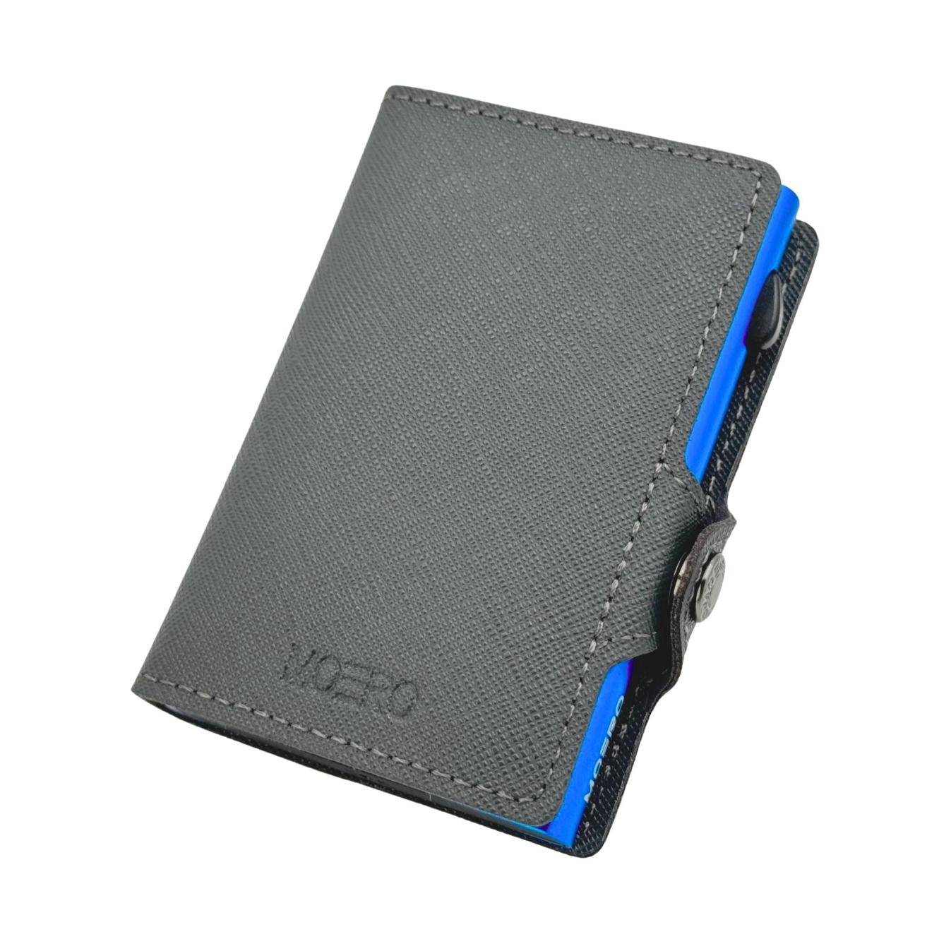 Moero Linea Classic Classic Zip Saffiano portafoglio grigio RFID