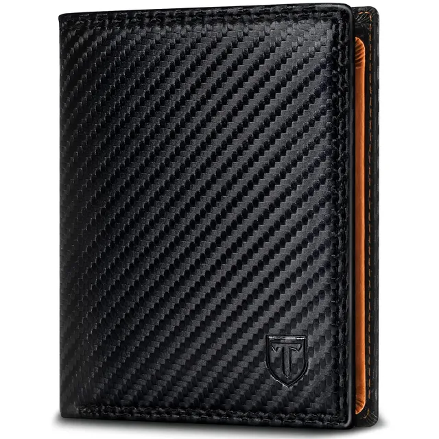 TENBST Classic Wallet portafoglio uomo nero arancione 1 pezzo RFID