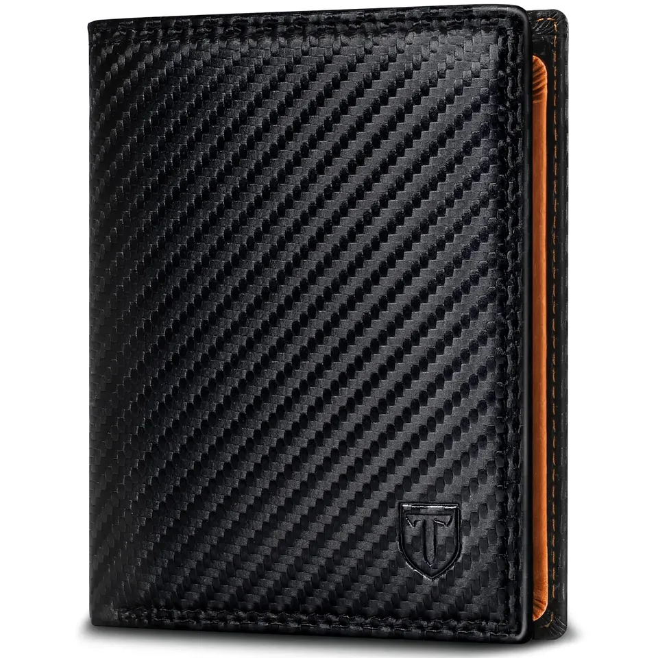 TENBST Classic Wallet portafoglio uomo nero arancione 1 pezzo RFID