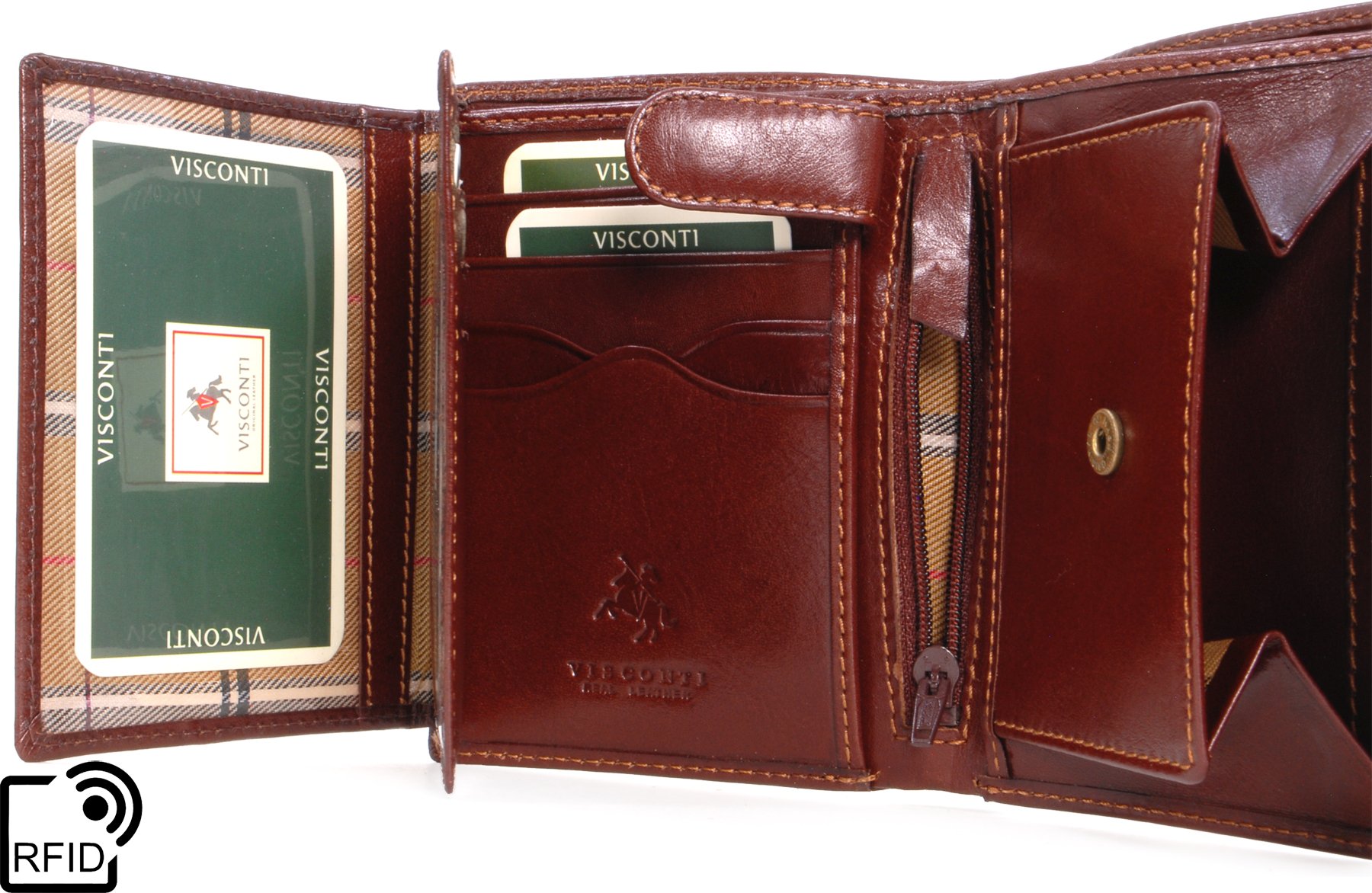 Visconti Monza MZ3 Milan portafoglio uomo Marrone RFID