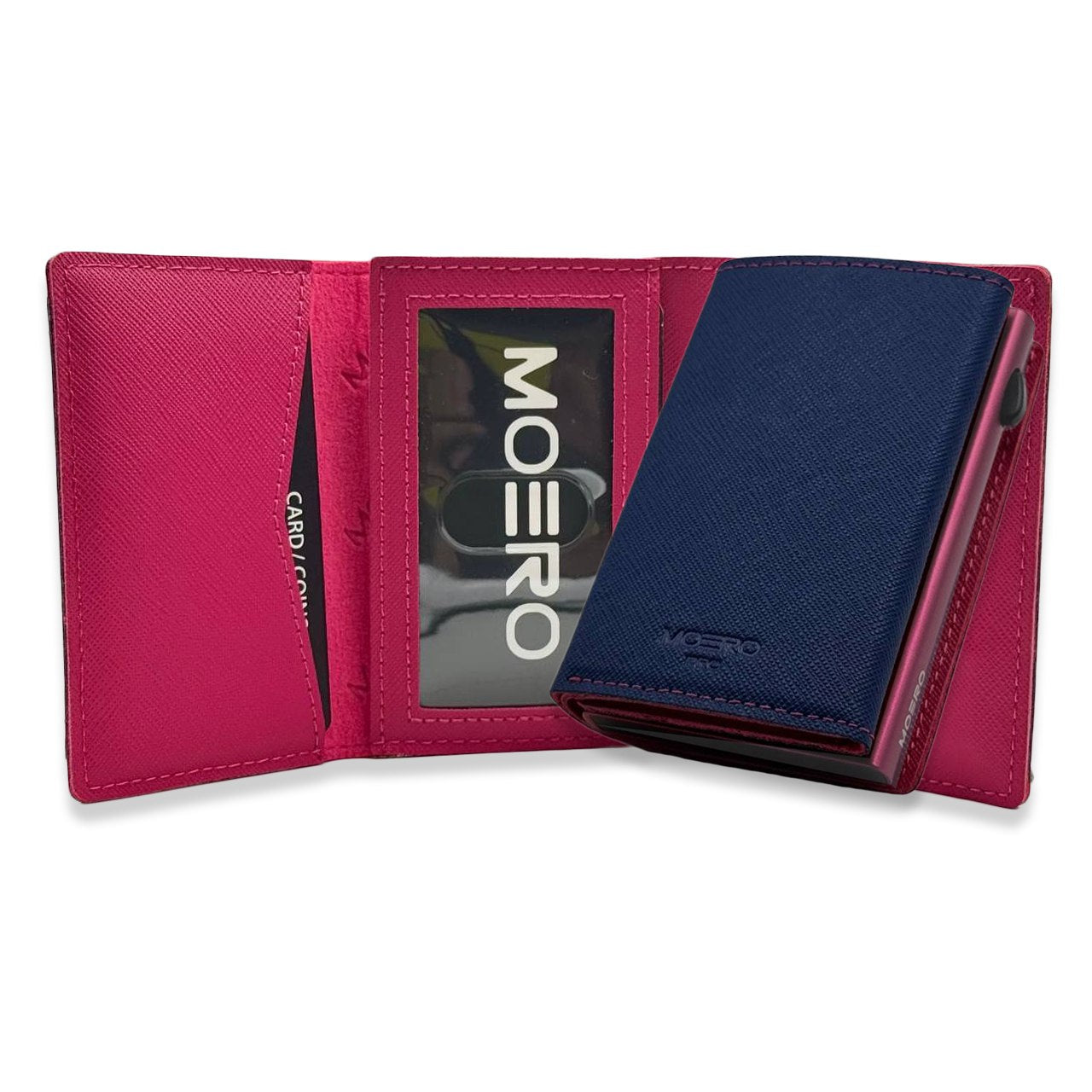Moero Linea PRO PRO PLUS Zip portafoglio RFID Blue Magenta