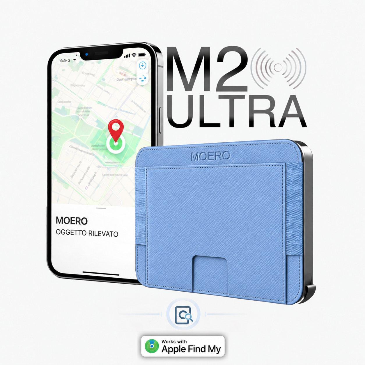Moero Linea M2 Ultra 18Pro Edition portafoglio Borgogna RFID MagSafe