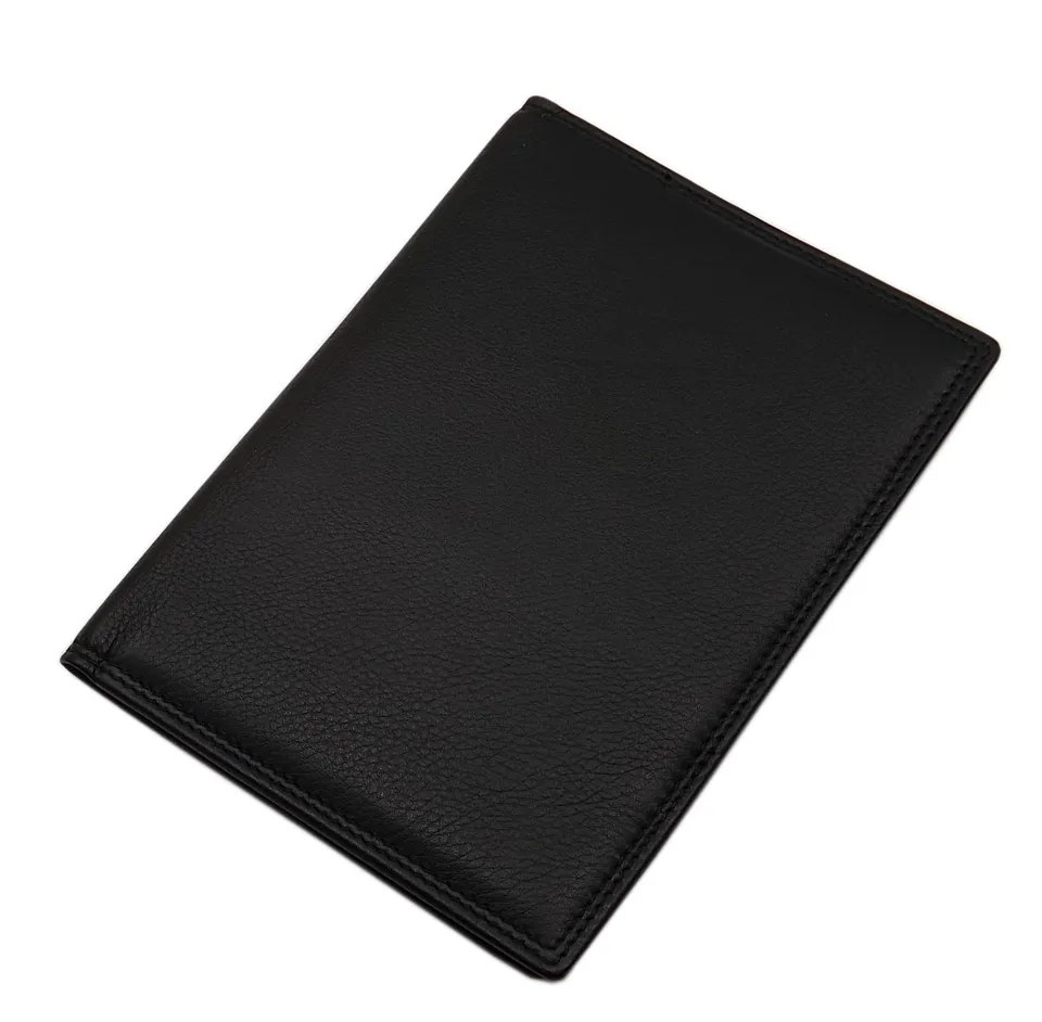 myledershop Impf- und Reisepass Mappen custodia passaporto nera RFID