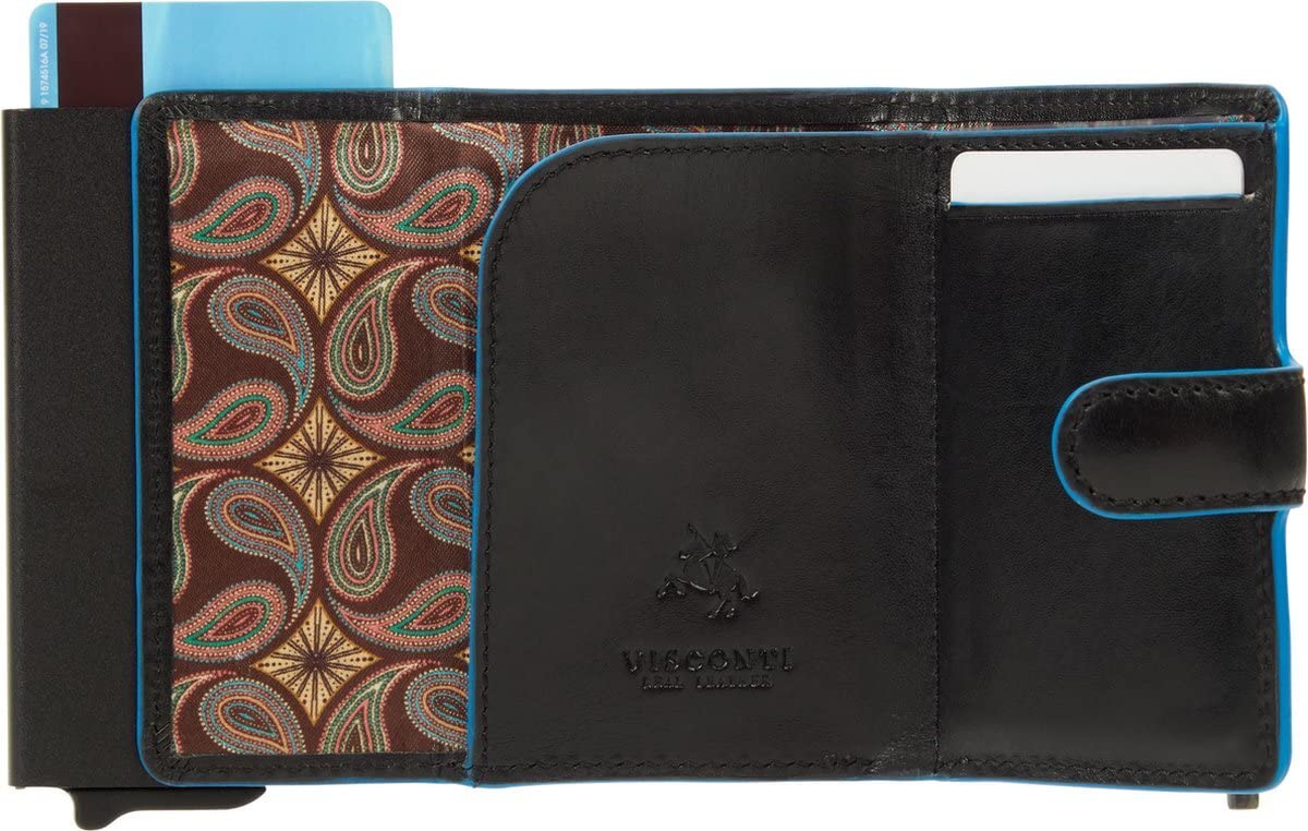 Visconti Slim portafoglio porta carte nero blu RFID