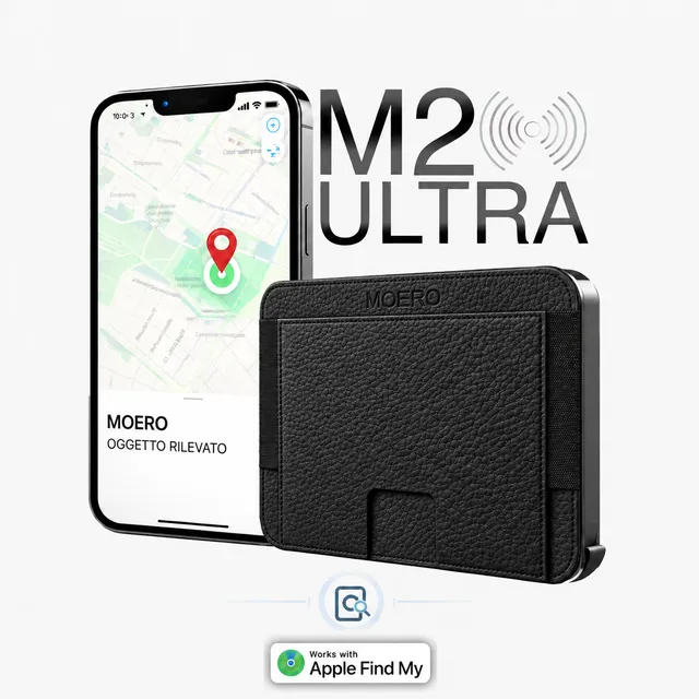 Moero Linea M2 Ultra Bottalato MagSafe Wallet portafoglio Avorio RFID