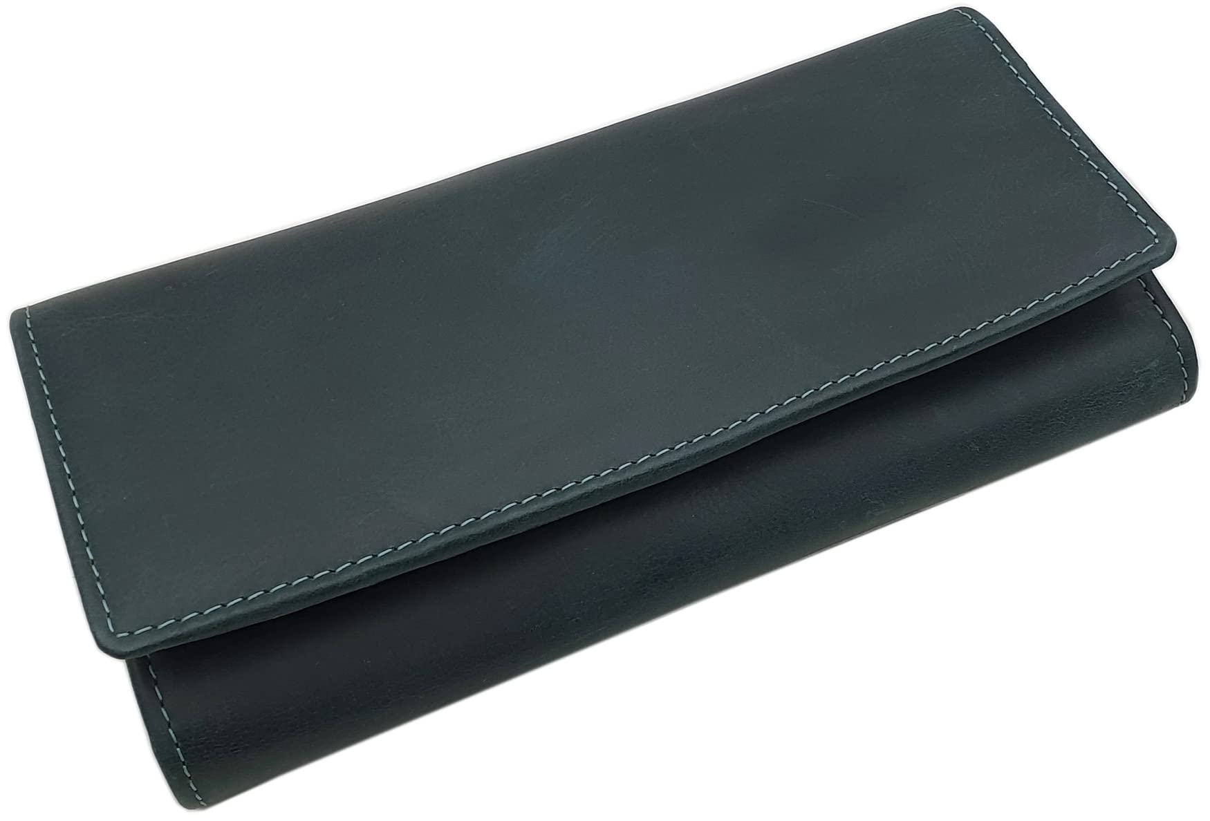 myledershop Damen Geldbörsen portafoglio donna verde scuro RFID