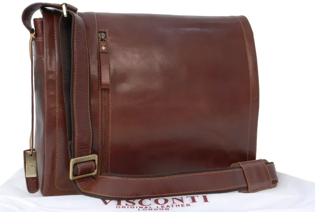 Visconti Hunters Bags VT5 Enzo borsa messenger marrone chiaro