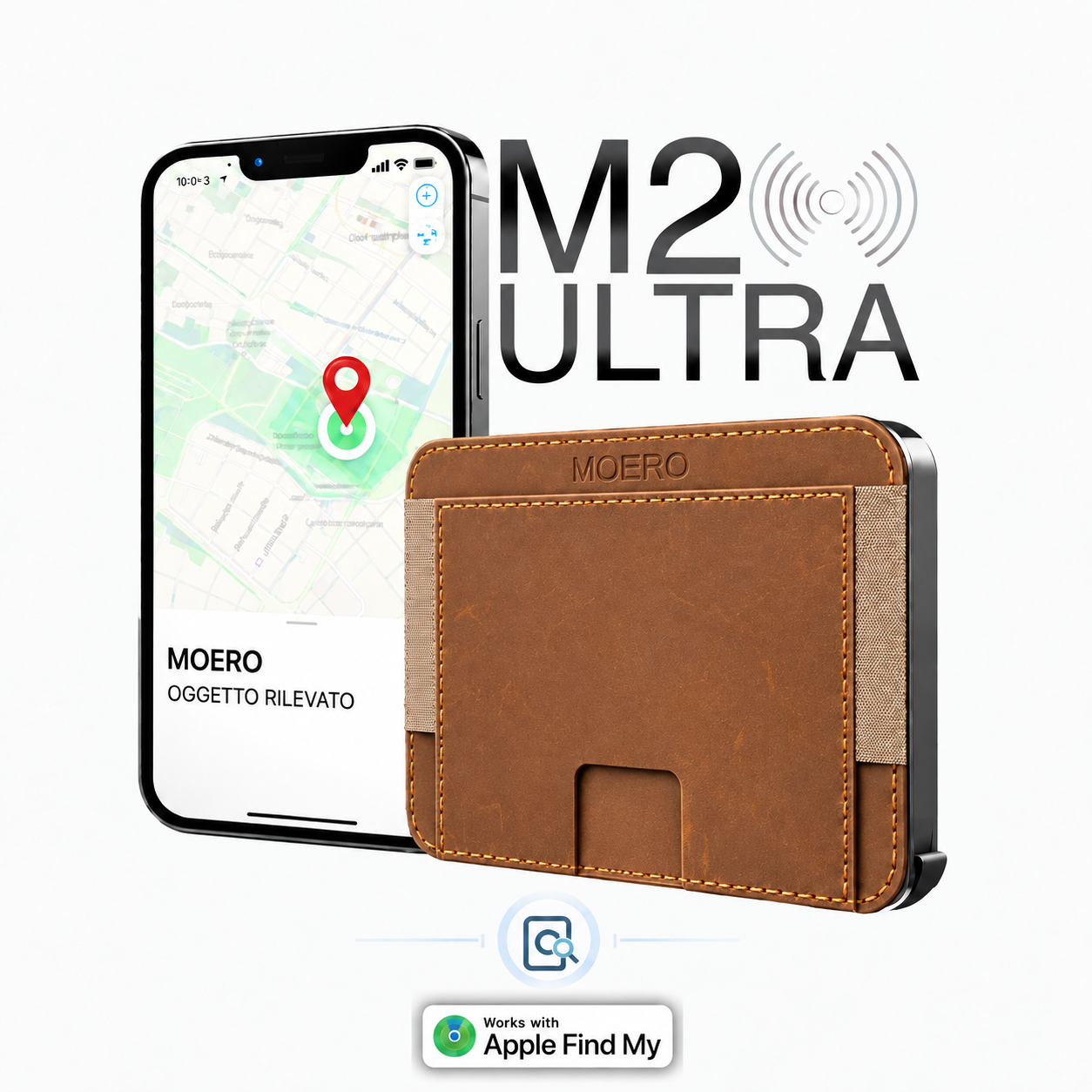 Moero Linea M2 Ultra M2 Ultra portafoglio Cioccolato MagSafe Find My