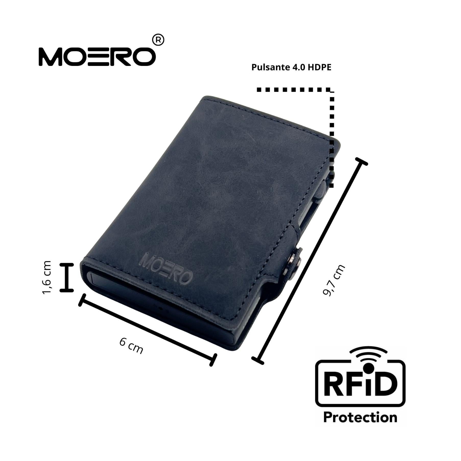 Moero Linea Classic Classic Vintage portafoglio nero vegano RFID