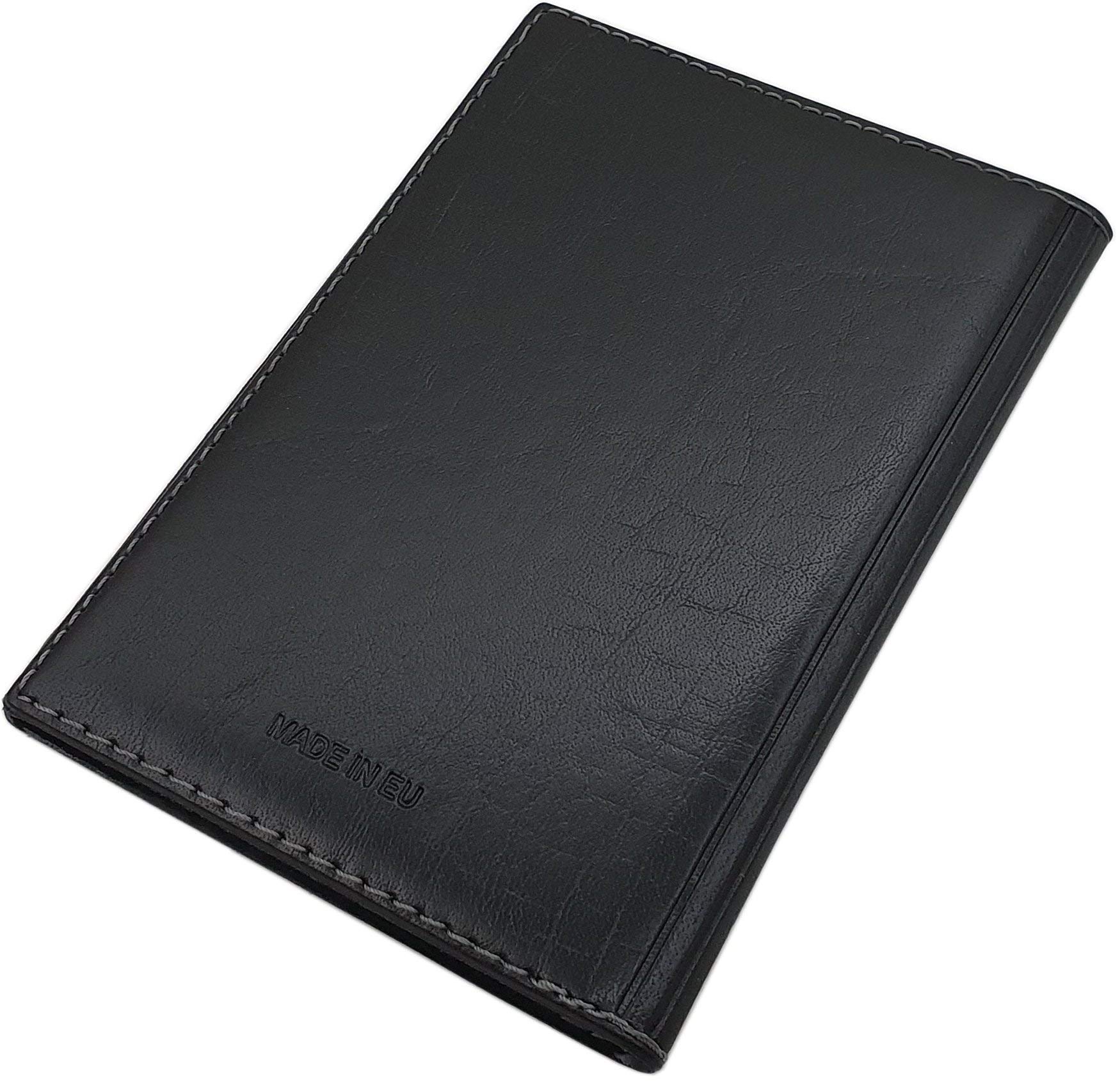 myledershop Karten- und Ausweisetuis Grande porta carte d'identità e carte di credito MJ-Design-Germany nero