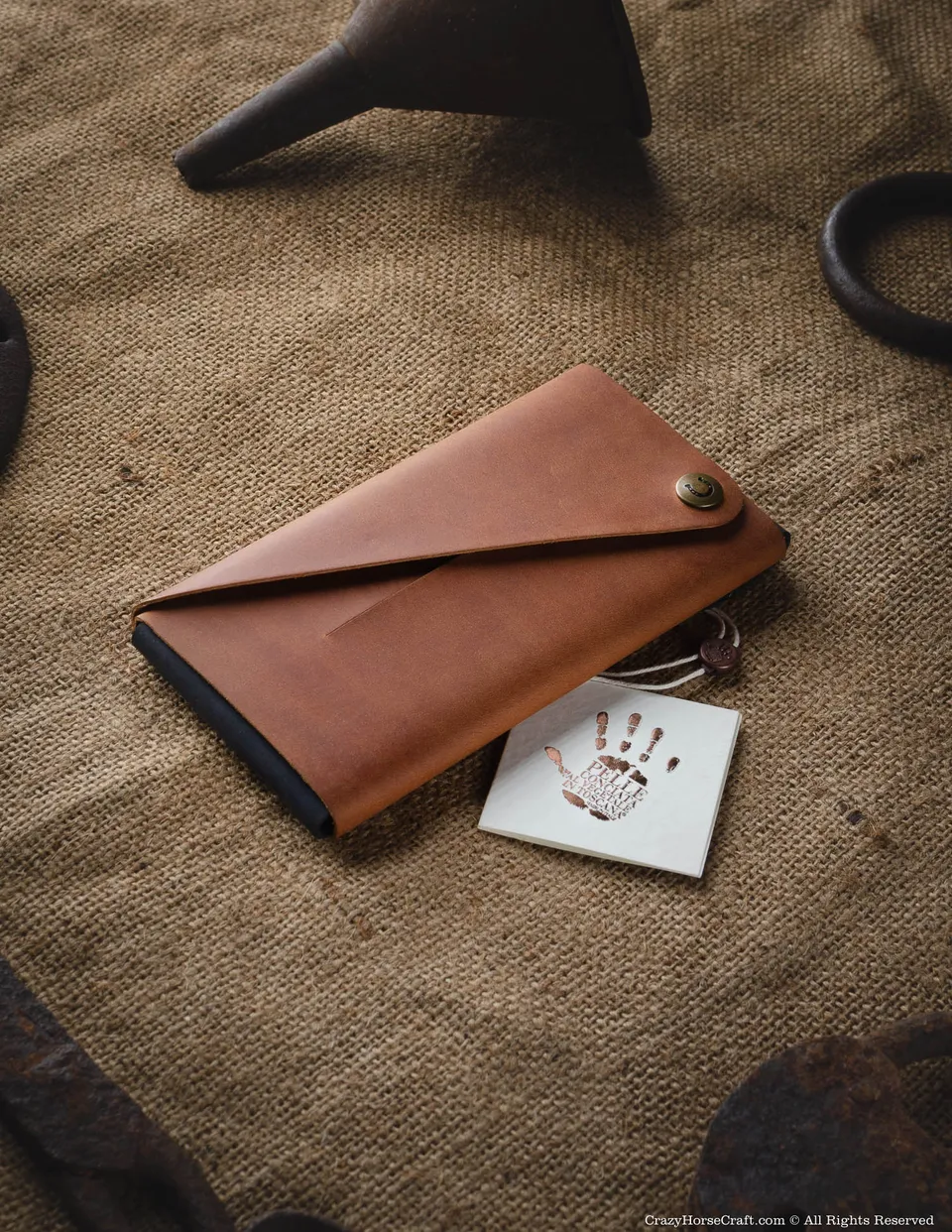 Crazy Horse Craft Minimalist Series portafoglio custodia iPhone Classic Brown