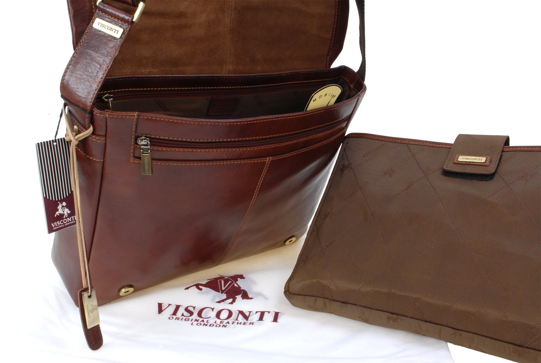 Visconti Hunters Bags VT5 Enzo borsa messenger marrone chiaro