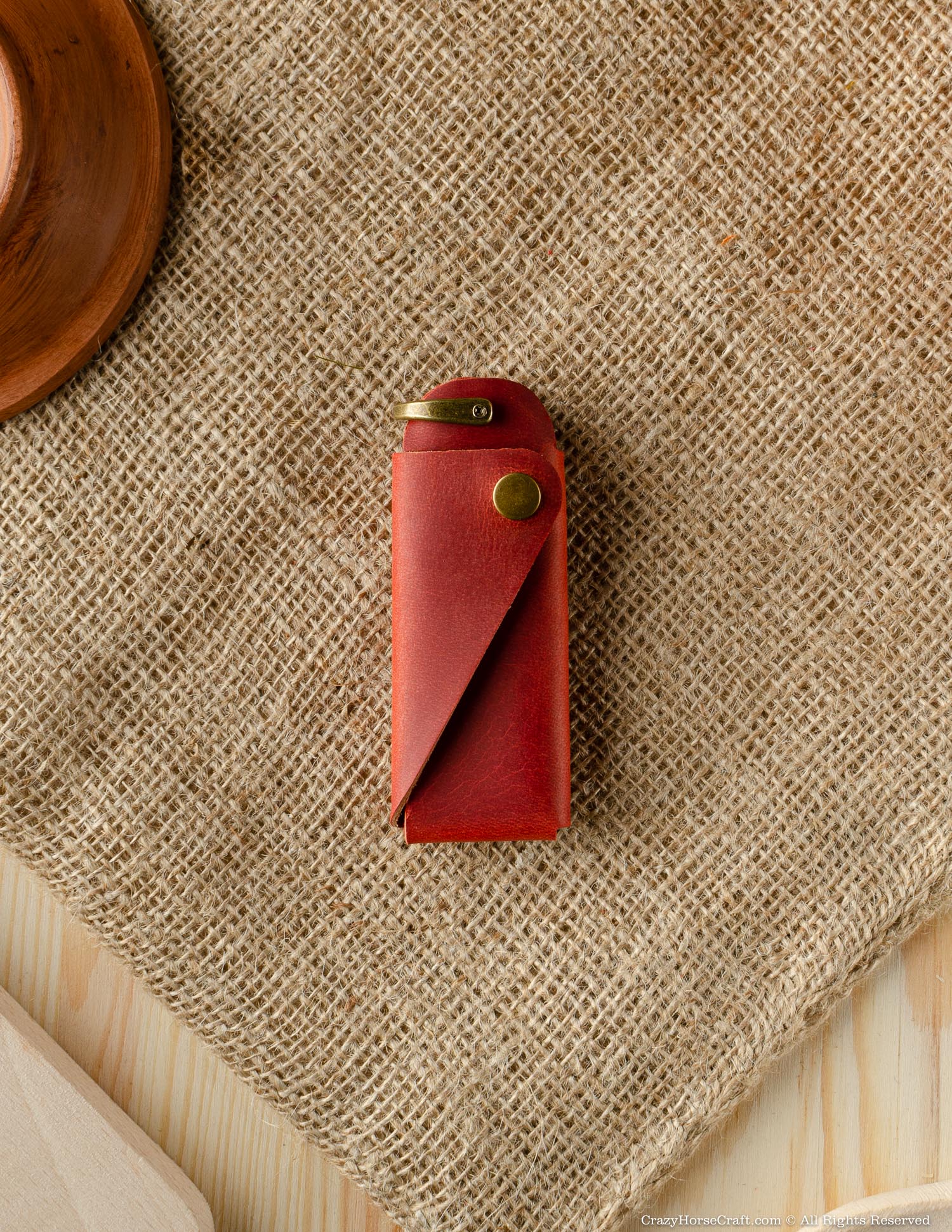 Crazy Horse Craft Minimalist Series set custodie pelle rosso fragola