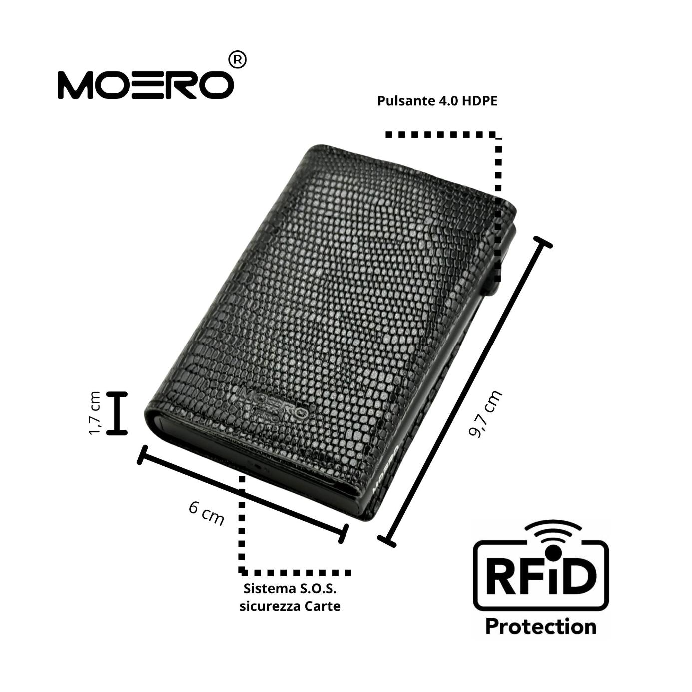 Moero Linea PRO PRO Snake Portafoglio Nero RFID stampa Snake