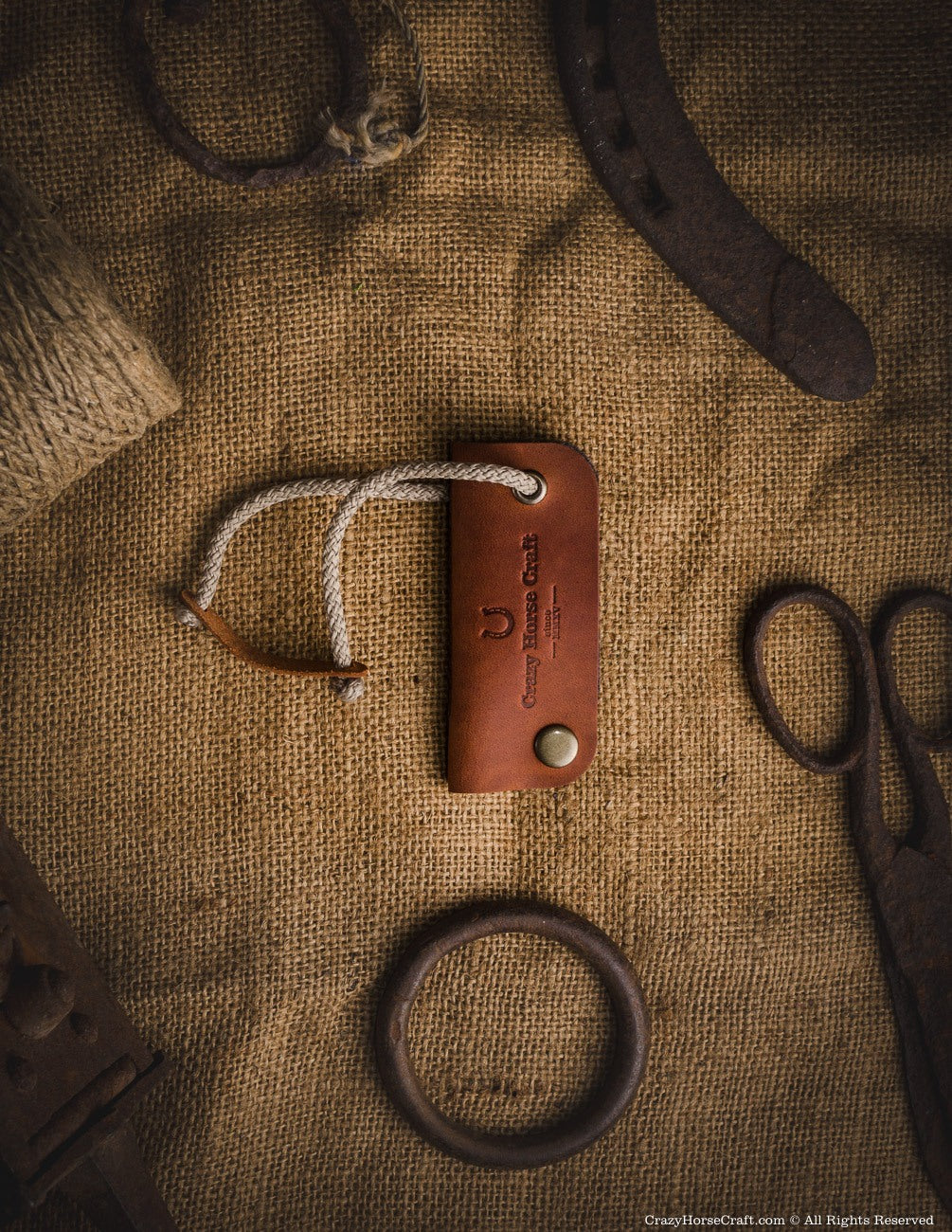 Crazy Horse Craft Key Holders portachiavi in pelle Classic Brown