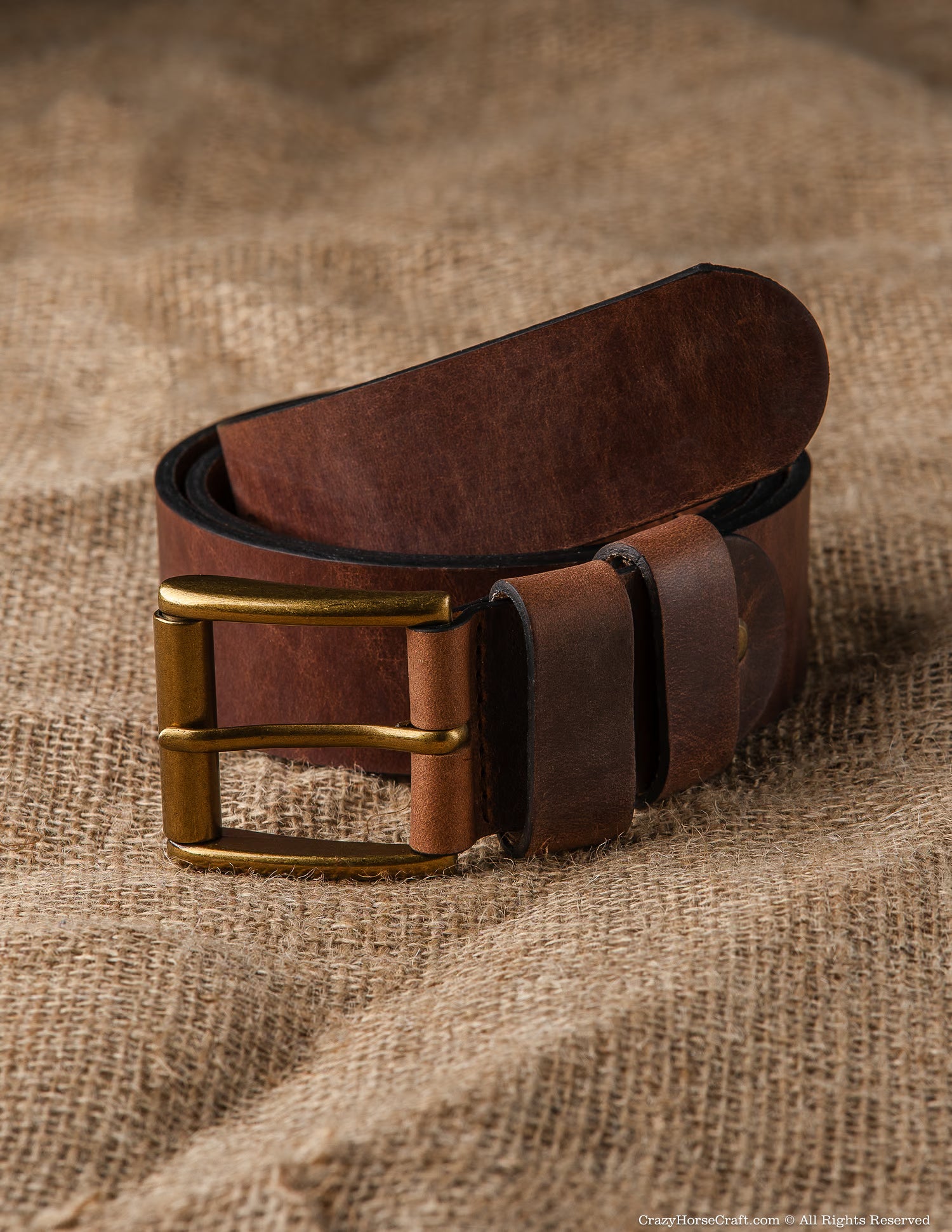 Crazy Horse Craft Belts Vegetable Tanned Leather Belt cintura marrone classica