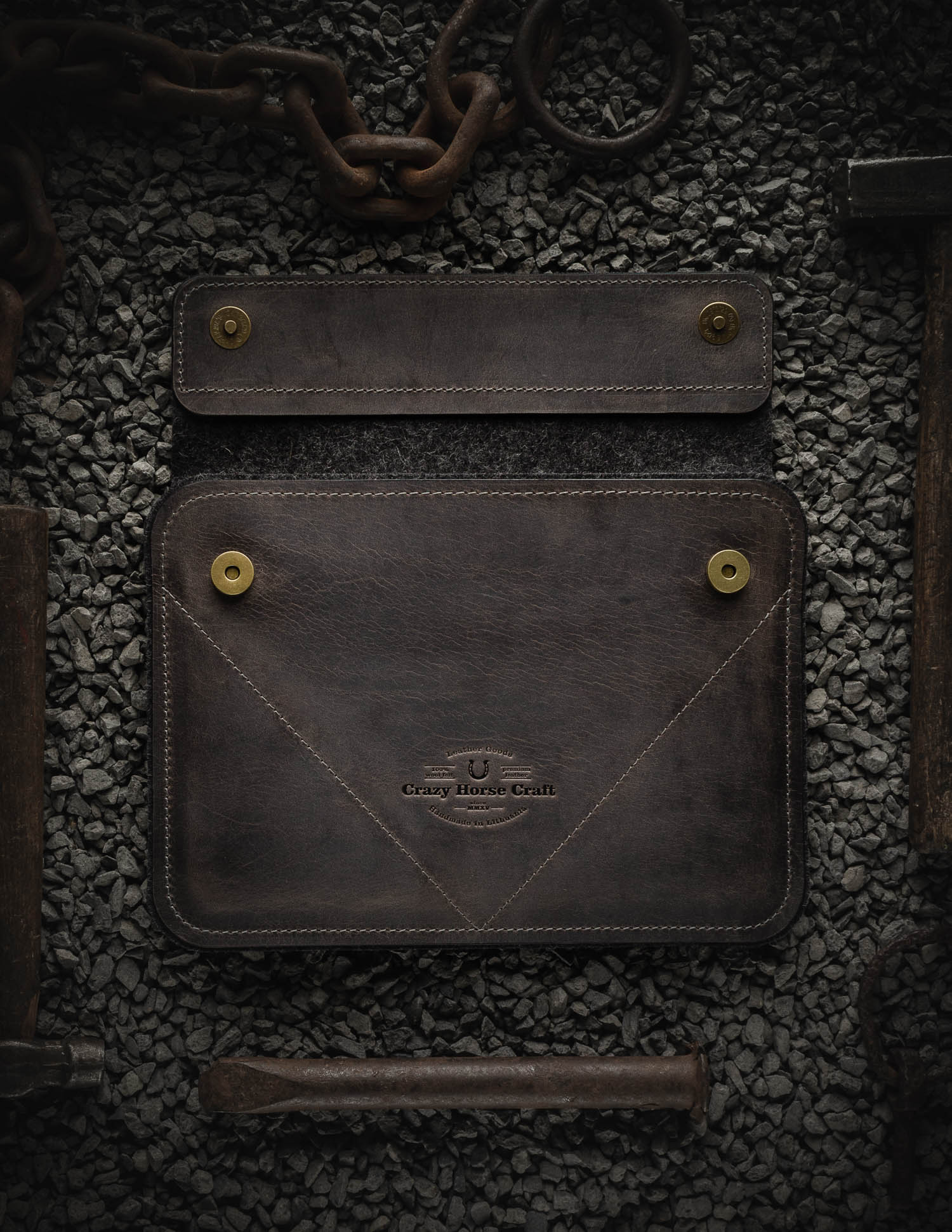 Crazy Horse Craft iPad and Kindle Cases custodia iPad Stone Grey in pelle