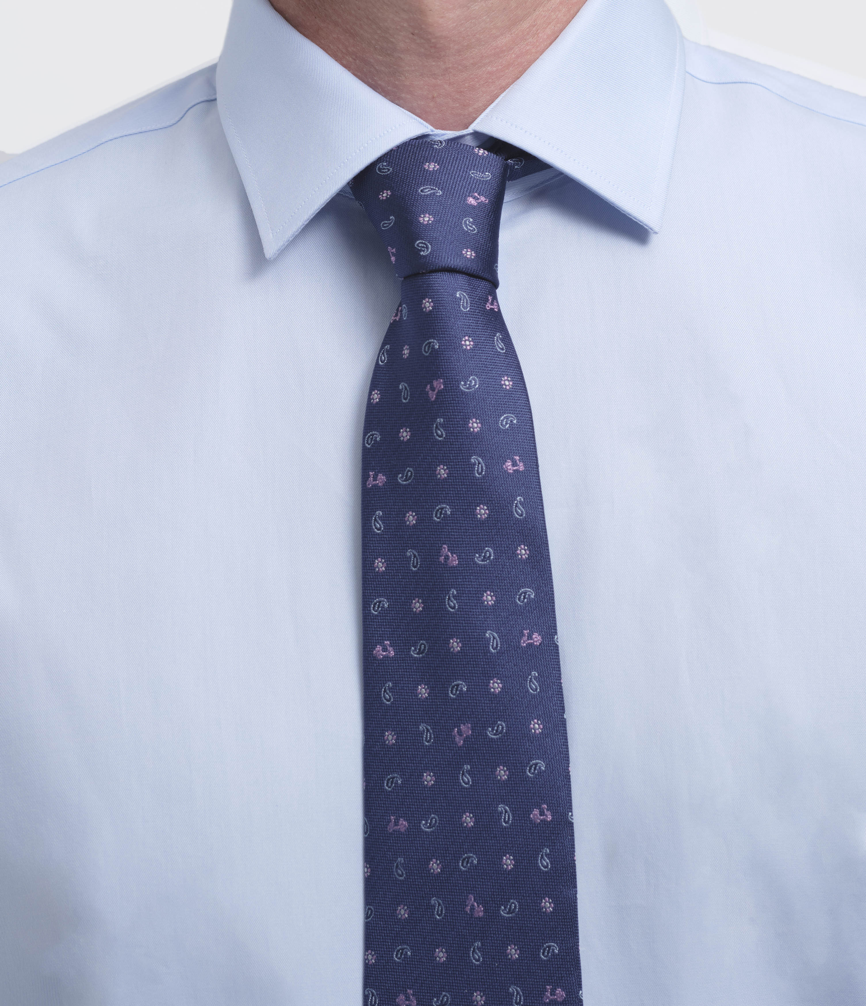 Miguel Bellido Corbatas Corbata de seda natural con micromotivos cravatta Navy