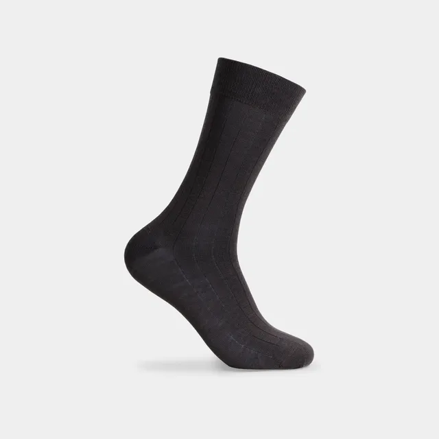 Miguel Bellido Calcetines calzini corti marrone scuro in lana merino