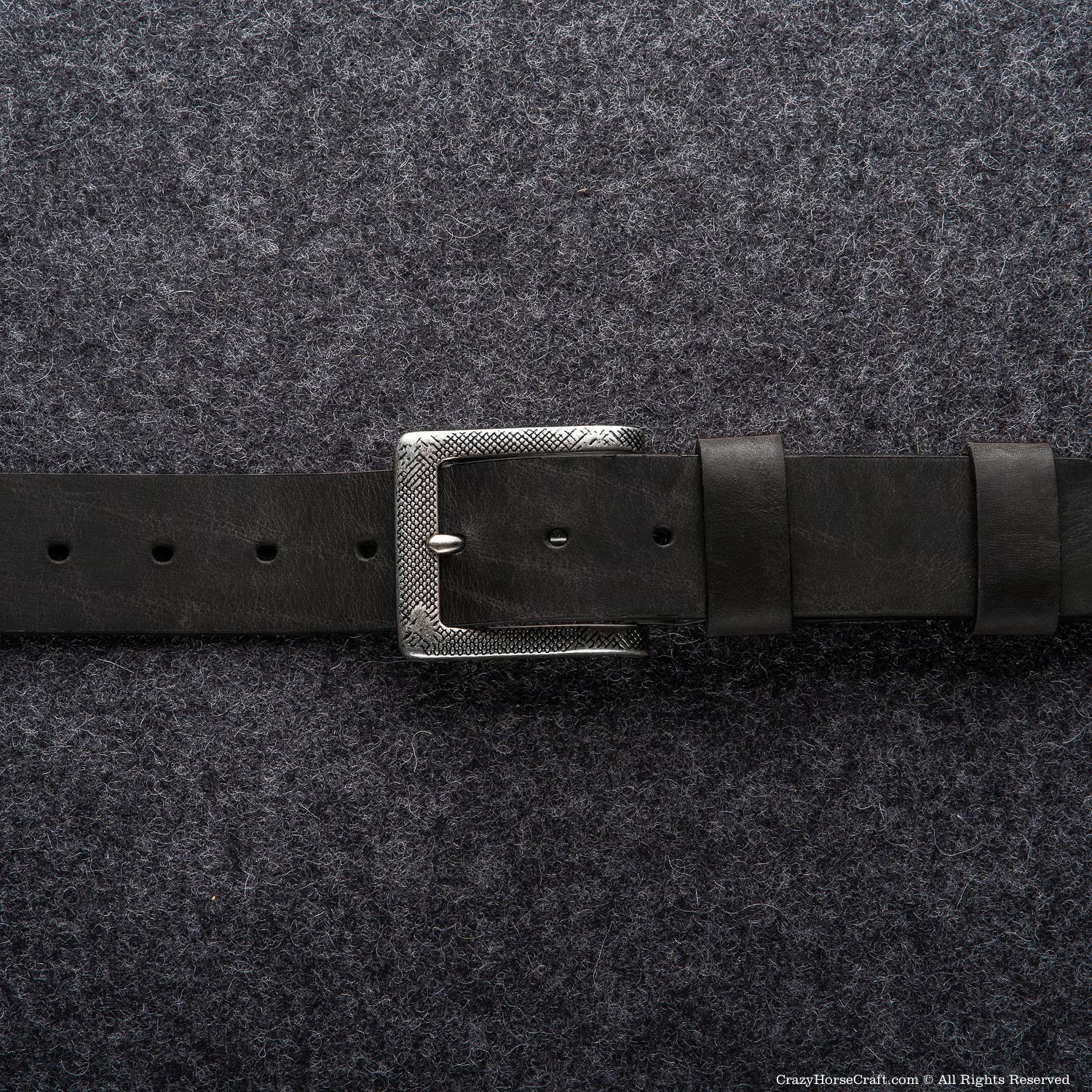 Crazy Horse Craft Belts Vegetable Tanned Leather Belt cintura nera Carbon Black