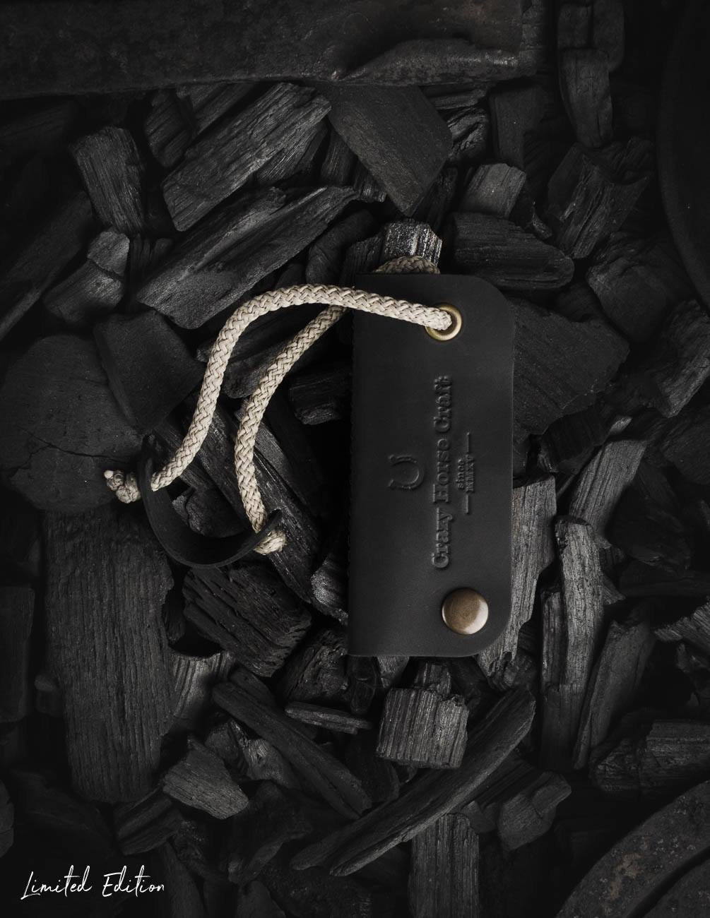 Crazy Horse Craft Key Holders portachiavi Carbon Black in pelle e feltro