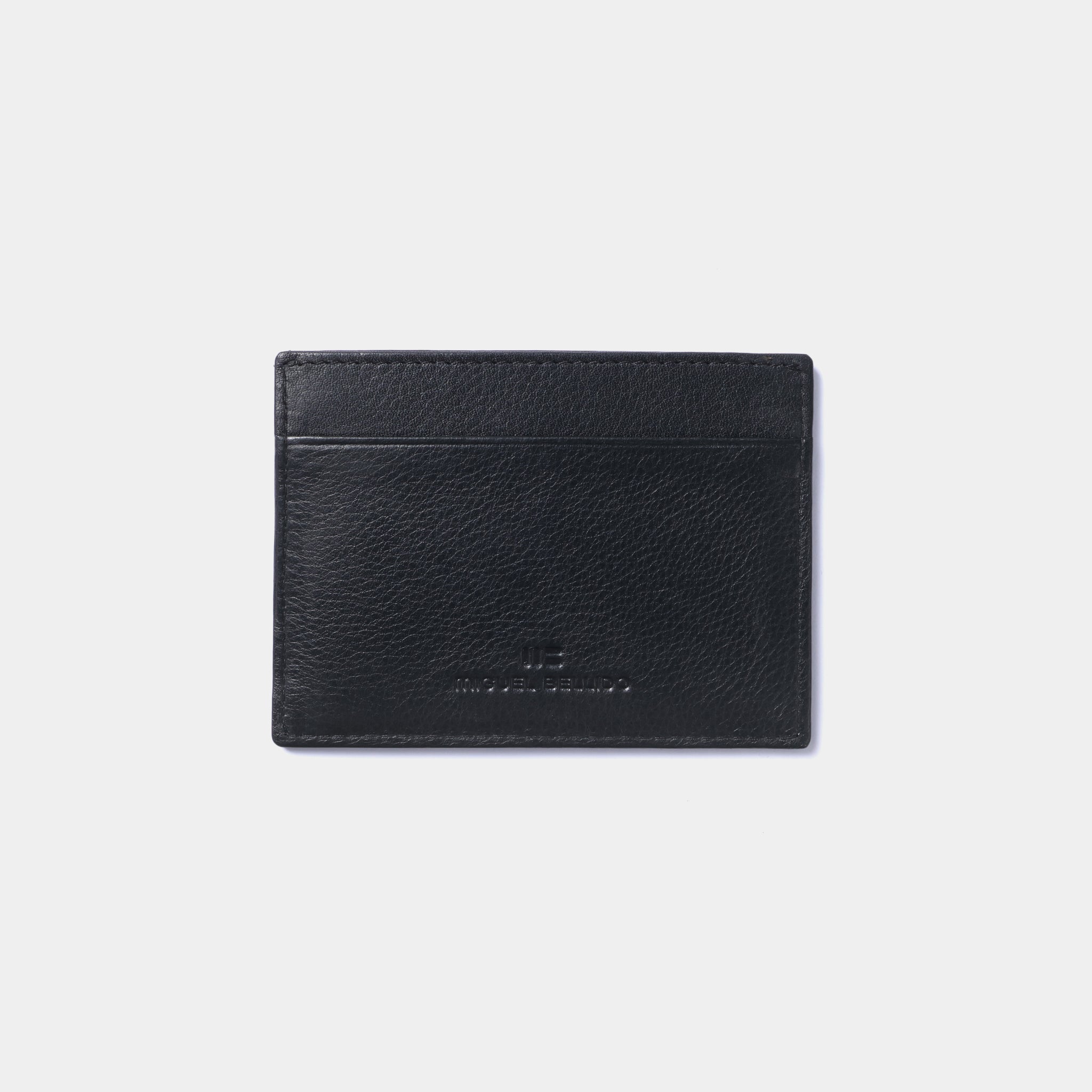 Miguel Bellido Portacarte da uomo in pelle bovina nero con blocco RFID