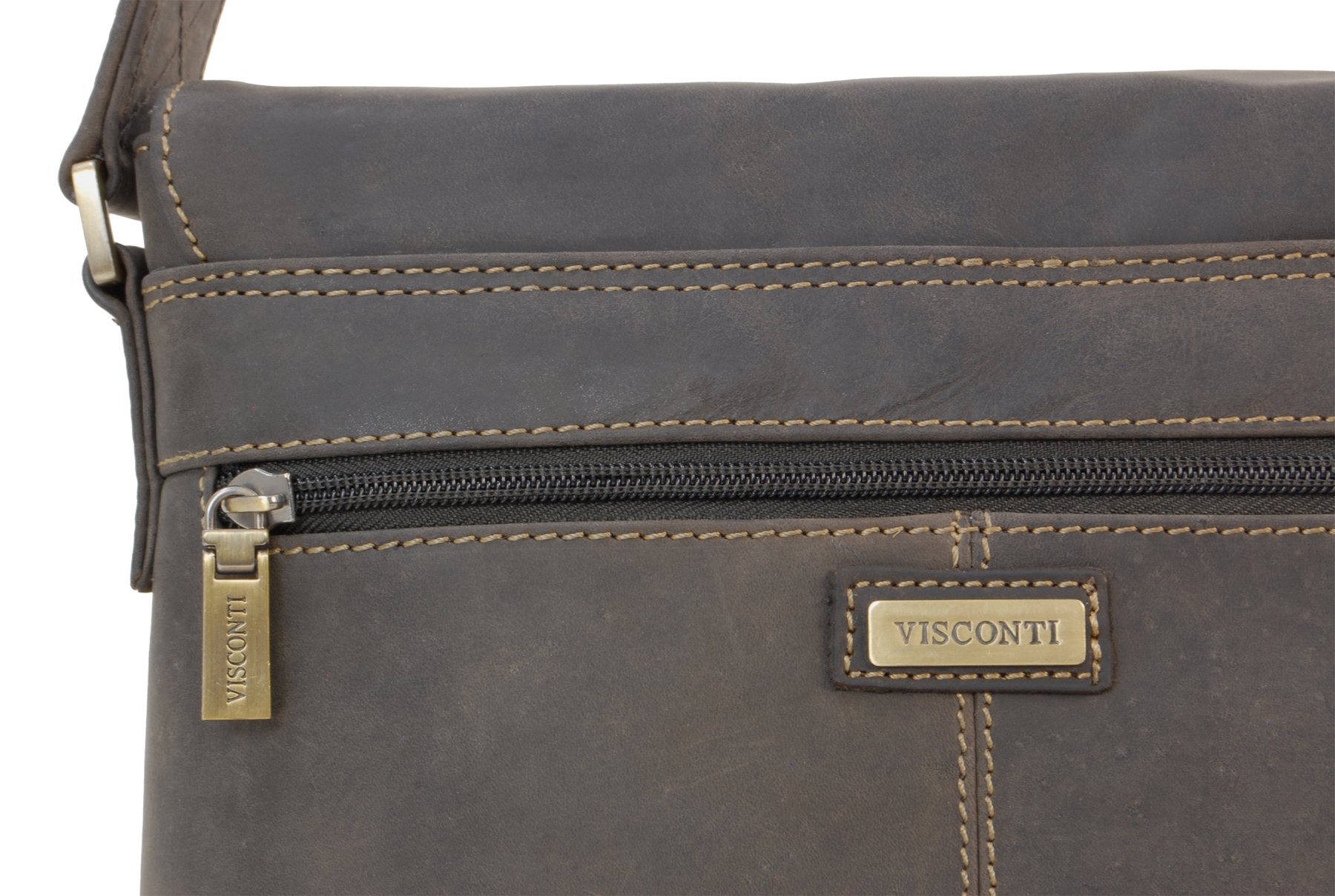 Visconti Hunters Bags 16071 Aspin borsa messenger in pelle marrone olio