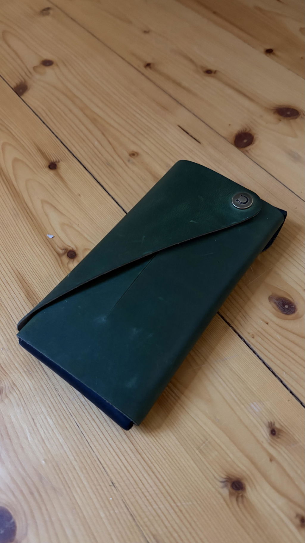 Crazy Horse Craft Minimalist Series custodia portafoglio telefono Alpine Green XL