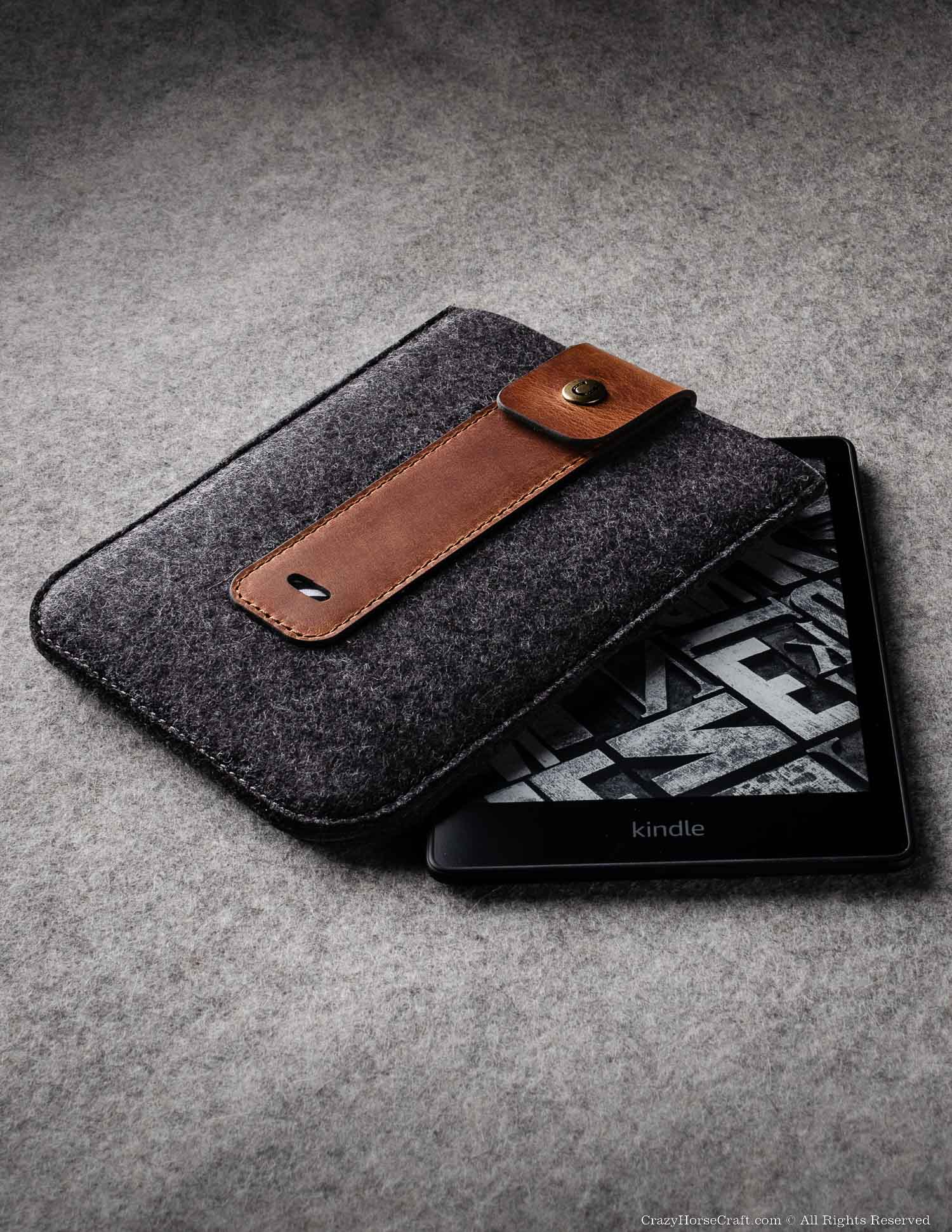 Crazy Horse Craft iPad and Kindle Cases custodia Kindle in feltro e pelle