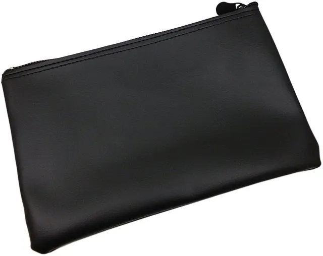 myledershop Banktaschen portafoglio banca XXL nero 1 pezzo con zip