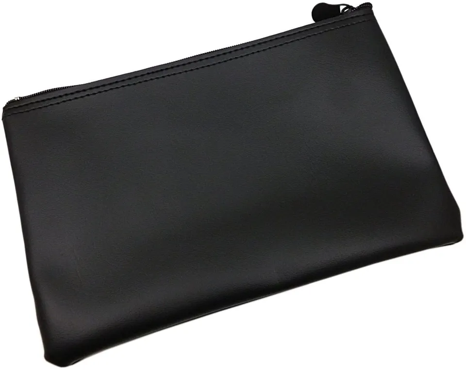 myledershop Banktaschen portafoglio banca XXL nero 1 pezzo con zip