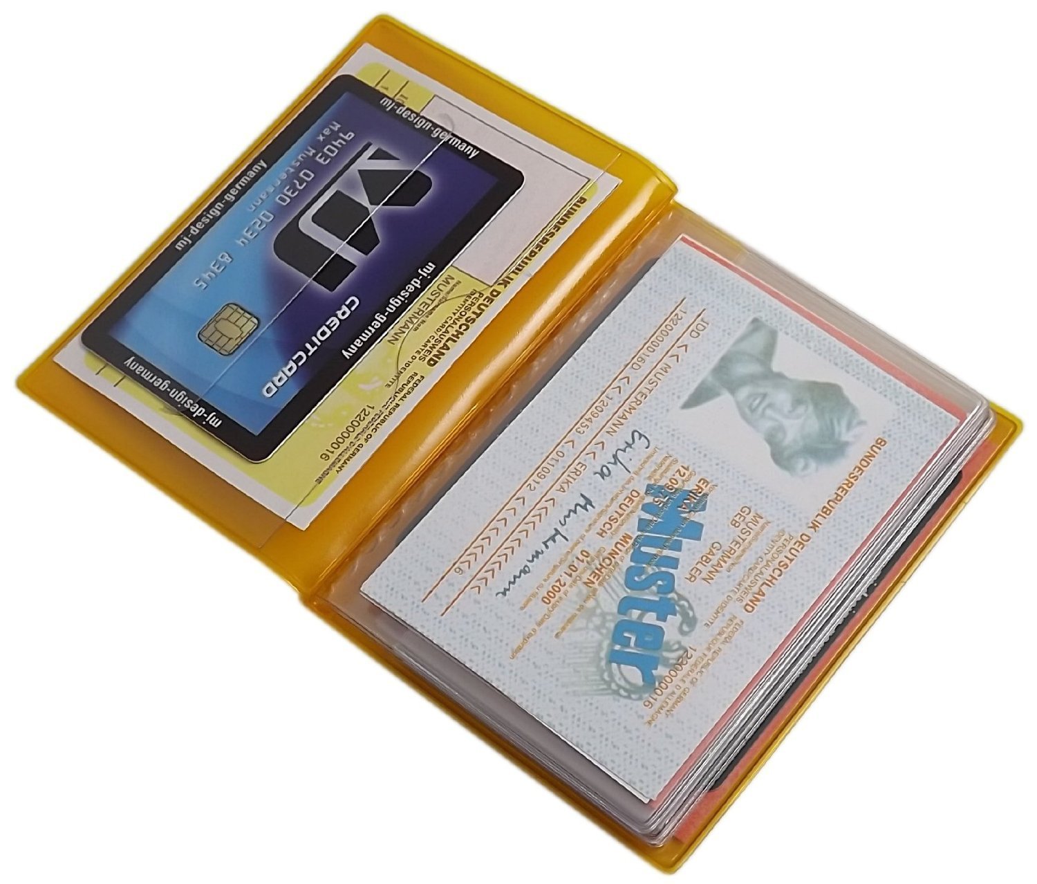 myledershop Karten- und Ausweisetuis MJ-Design-Germany porta carte 12 scomparti colori assortiti