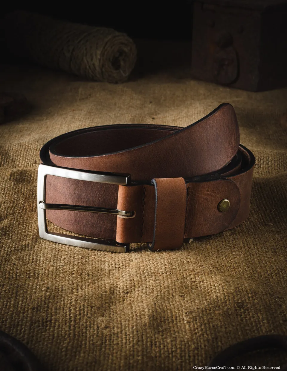 Crazy Horse Craft Belts Cintura in pelle marrone classica 40 mm