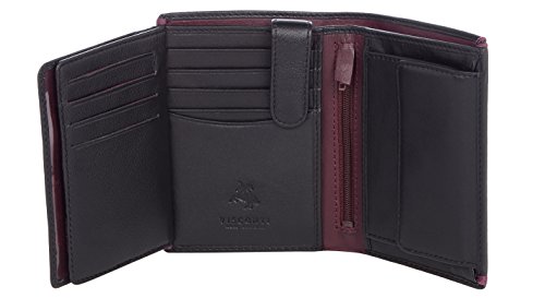 Visconti Heritage HT51 portafoglio uomo quadruplo nero bordeaux compatto