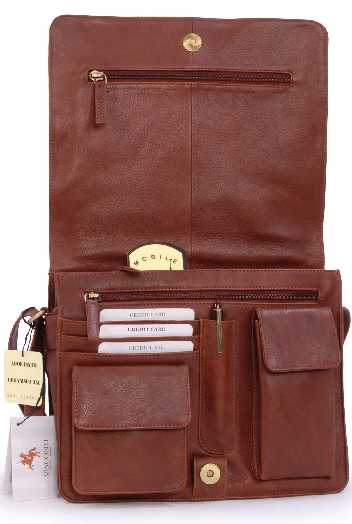 Visconti Atlantic 754 Tess borsa messenger in pelle Marrone